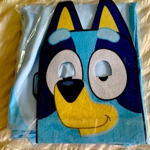 Bluey Costume. Comes with 2 masks & jumpsuit. New in packaging.